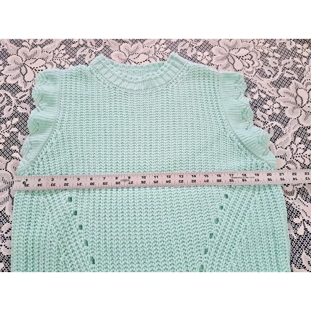 Sew In Love Sweater‎ Vest Size Small Mint Green Preppy  Cottage Core Grandma